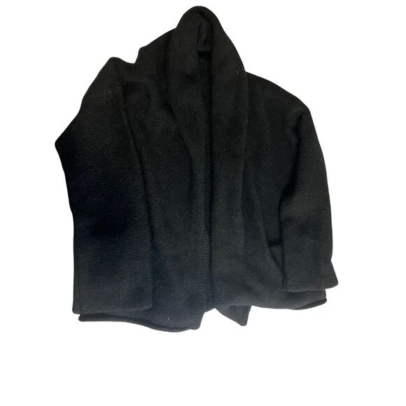 Peruvian Connection Black Bouclé Shawl Collar Cardigan Coat Size L NWT - Picture 4 of 8